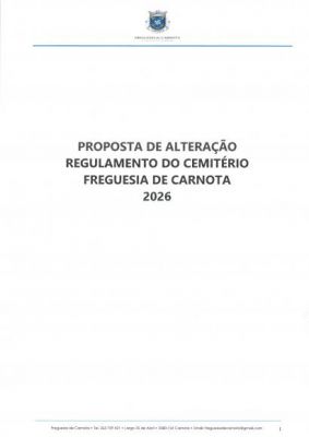 Consulta P&uacute;blica - Proposta de Altera&ccedil;&atilde;o ao Regulamento do Cemit&eacute;rio de Santana da Carnota